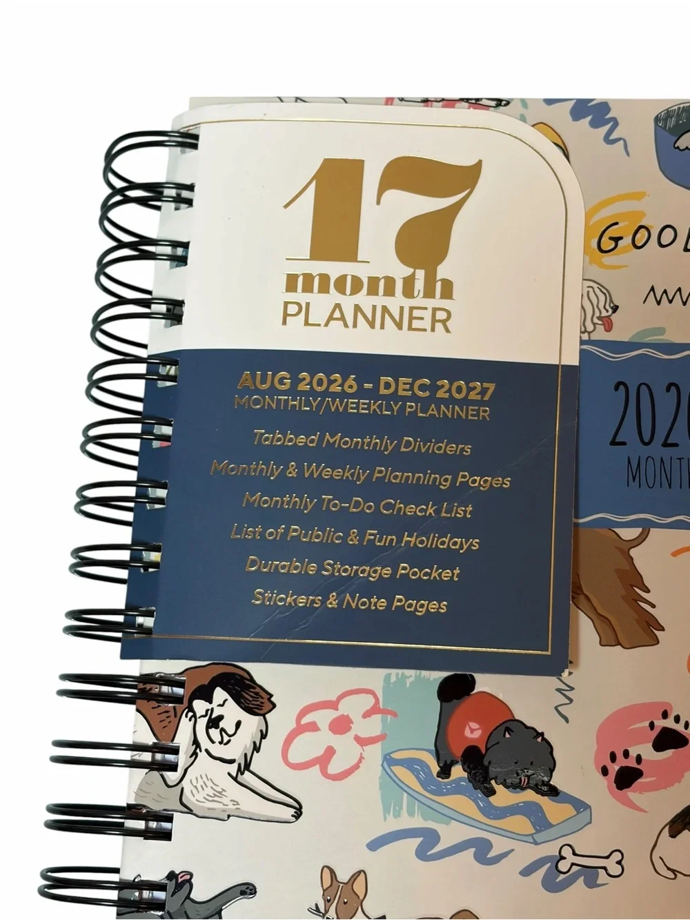The Creative Expert Dog Love Hard Cover 17-Month Planner 8/26 - 12/27 Stickers